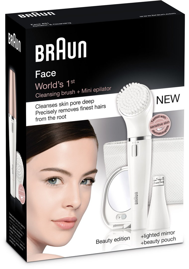 Face Silk epil 831 wei&szlig; + Spiegel + Tasche