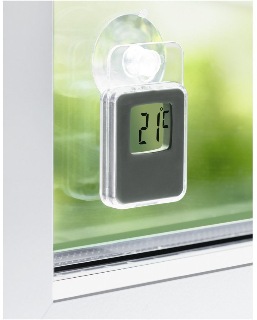 Fensterthermometer grau