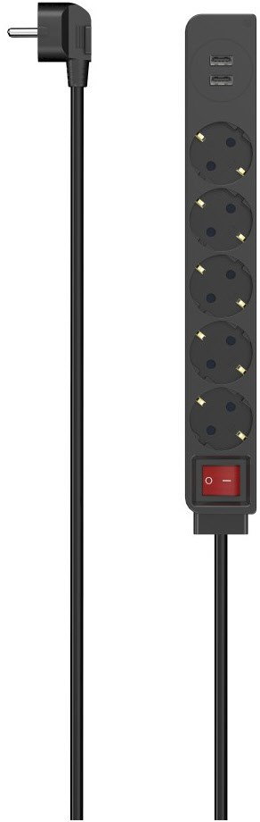 Steckdosenleiste 5-fach (1,4m) schwarz