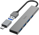 Hama USB-Hub 4 Ports USB 3.2 Gen1 grau