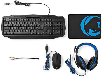 Produktabbildung Nedis GCK41100BKDE Gaming-Combo-Kit 4in1