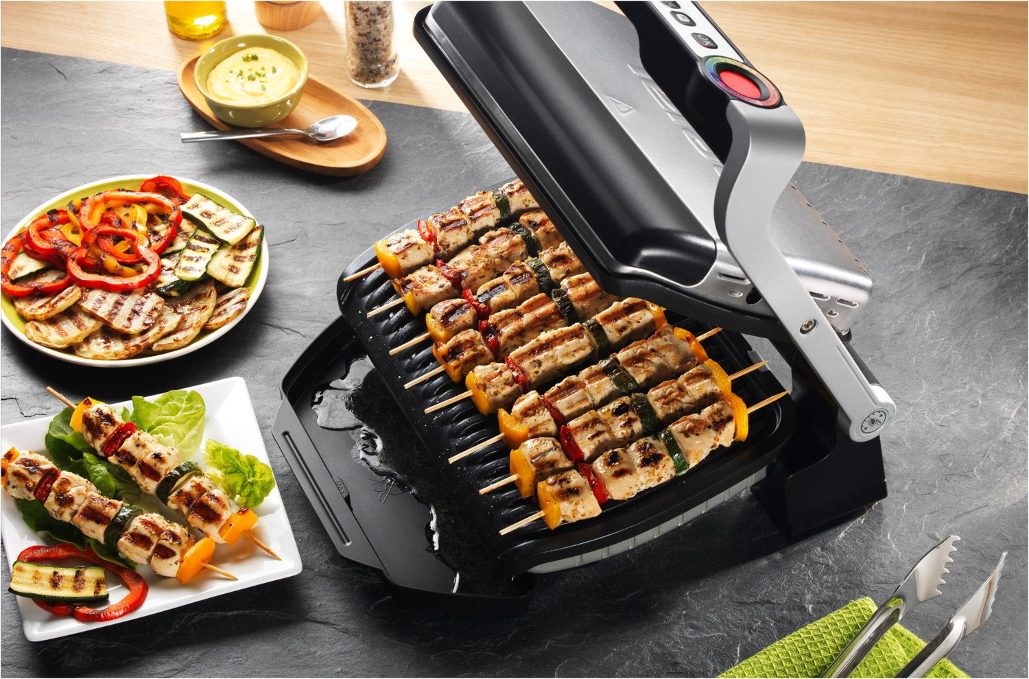 GC 702D Optigrill schwarz/geb&uuml;rsteter edelstahl