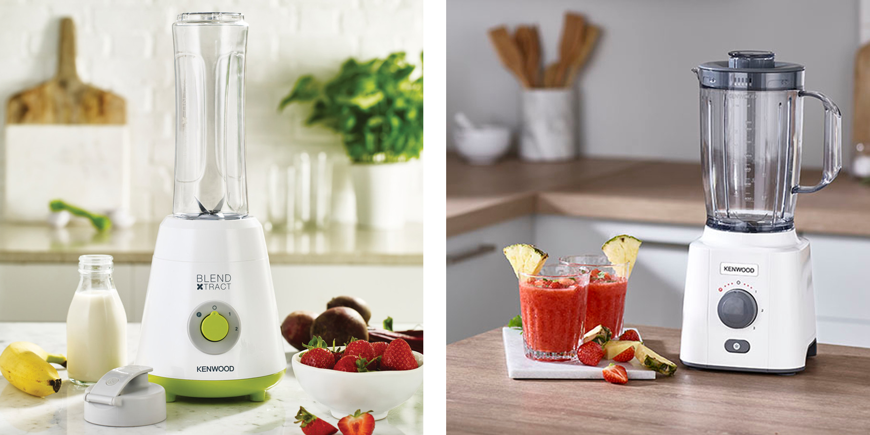 der Blend-X Fresh Standmixer von Kenwood auf einer K&uuml;chenarbeitsplatte.
