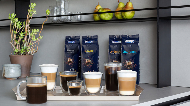 verschiedene Kaffeesorten von De'Longhi 