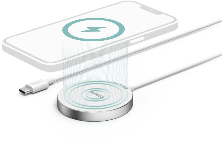 Hama Wireless Charger MagCharge FC15 wei&szlig;