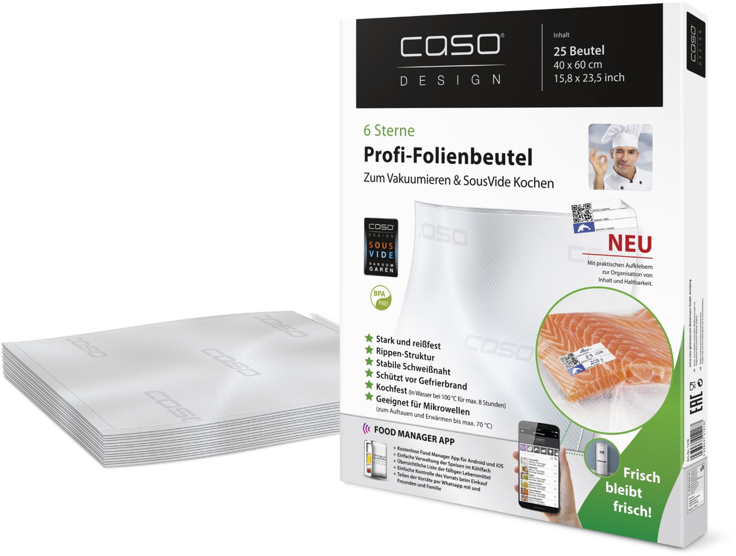 Caso Folienbeutel 40x60 - 25Stk. transparent
