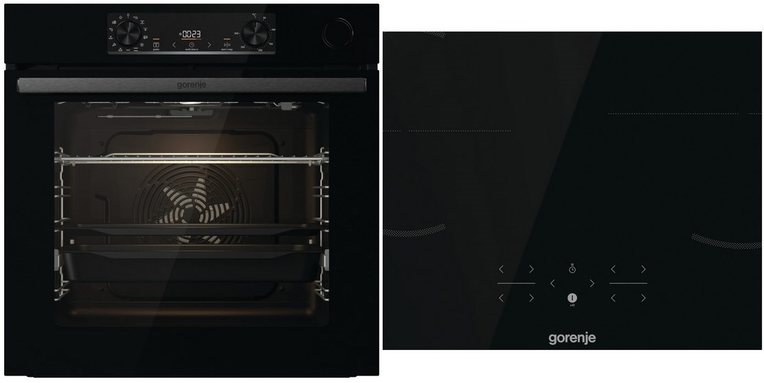 Gorenje Black Induction Set 2 BOS6737E06BG+GI6401BSC rahmenlos, sw.