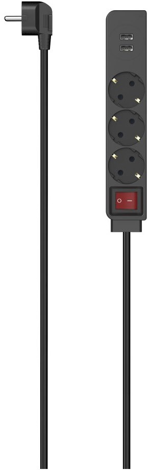 Hama Steckdosenleiste 3-fach (1,4m) schwarz