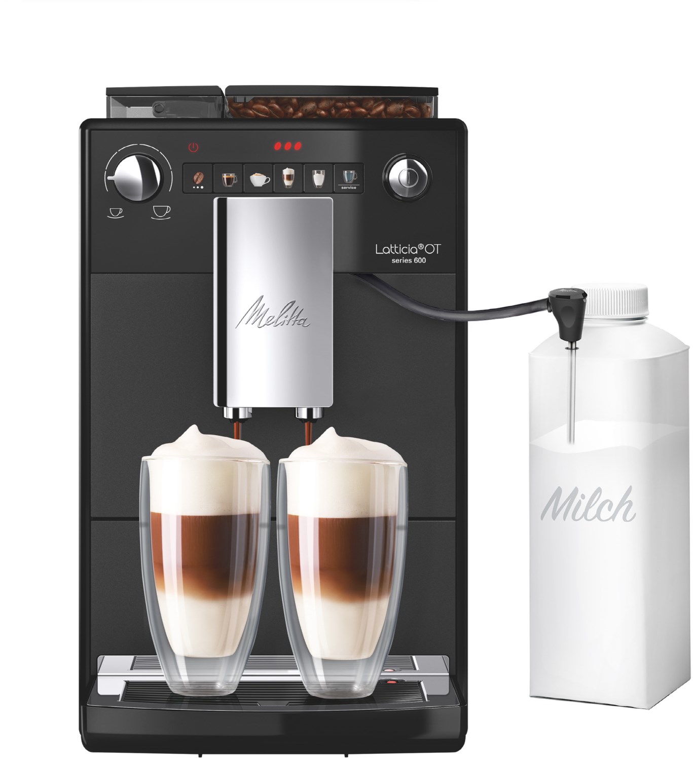 Melitta F30/0-103 Latticia OT Set matt schwarz inkl. Milchlanze