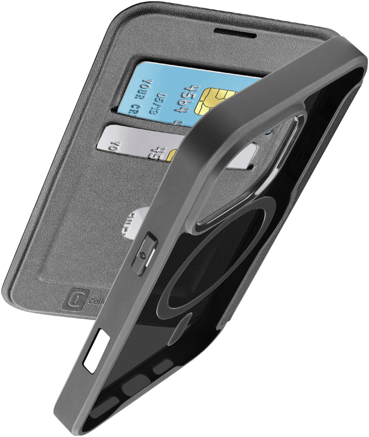 Cellularline Daily Mag Bookcase f&uuml;r iPhone 16 Pro schwarz