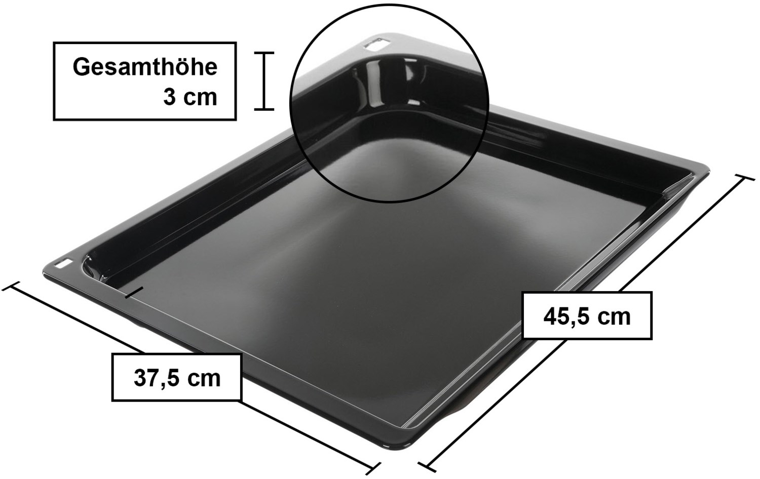 HEZ631070 Backblech, emailliert, anthrazit