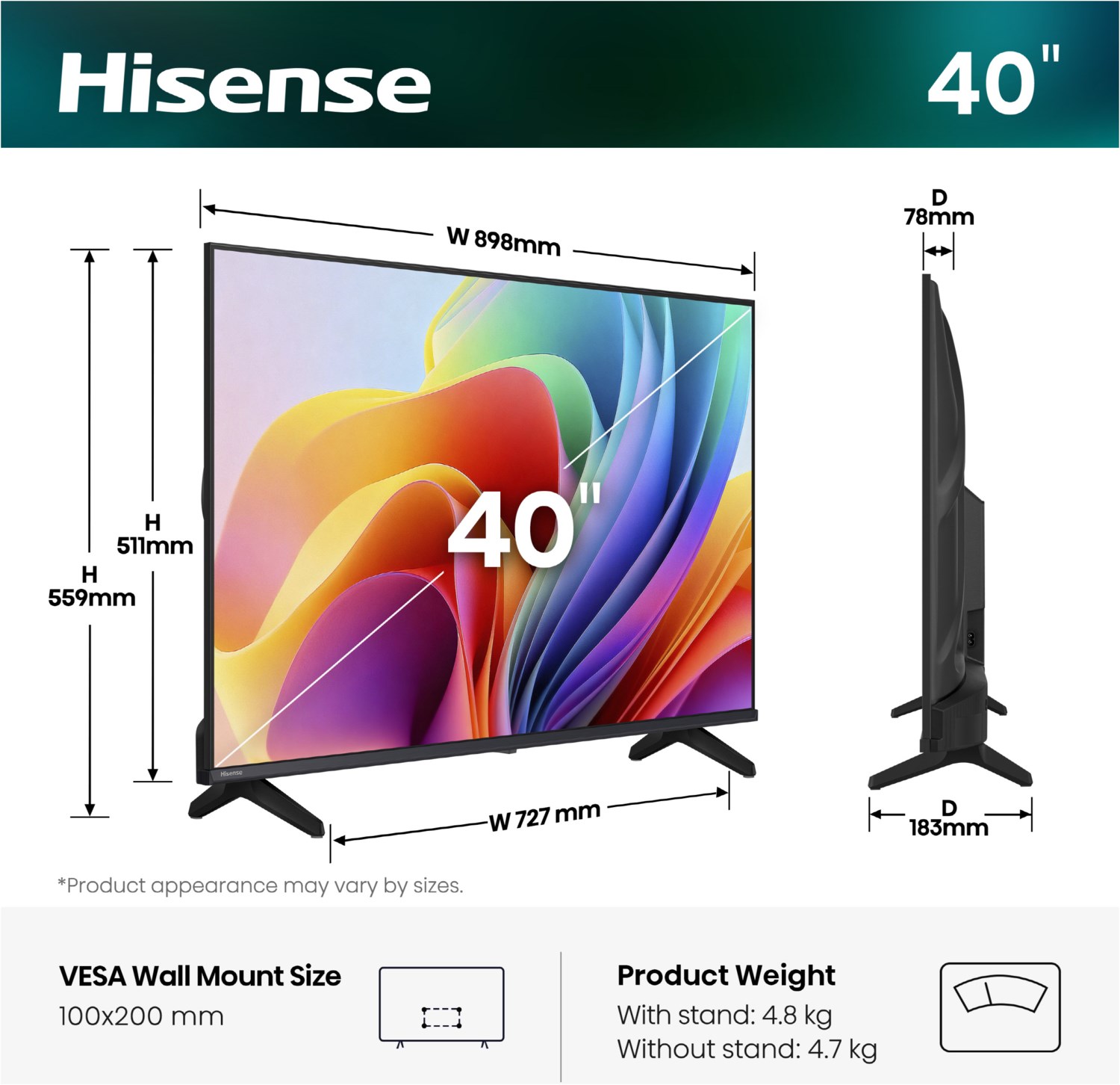 Hisense 40A4S schwarz