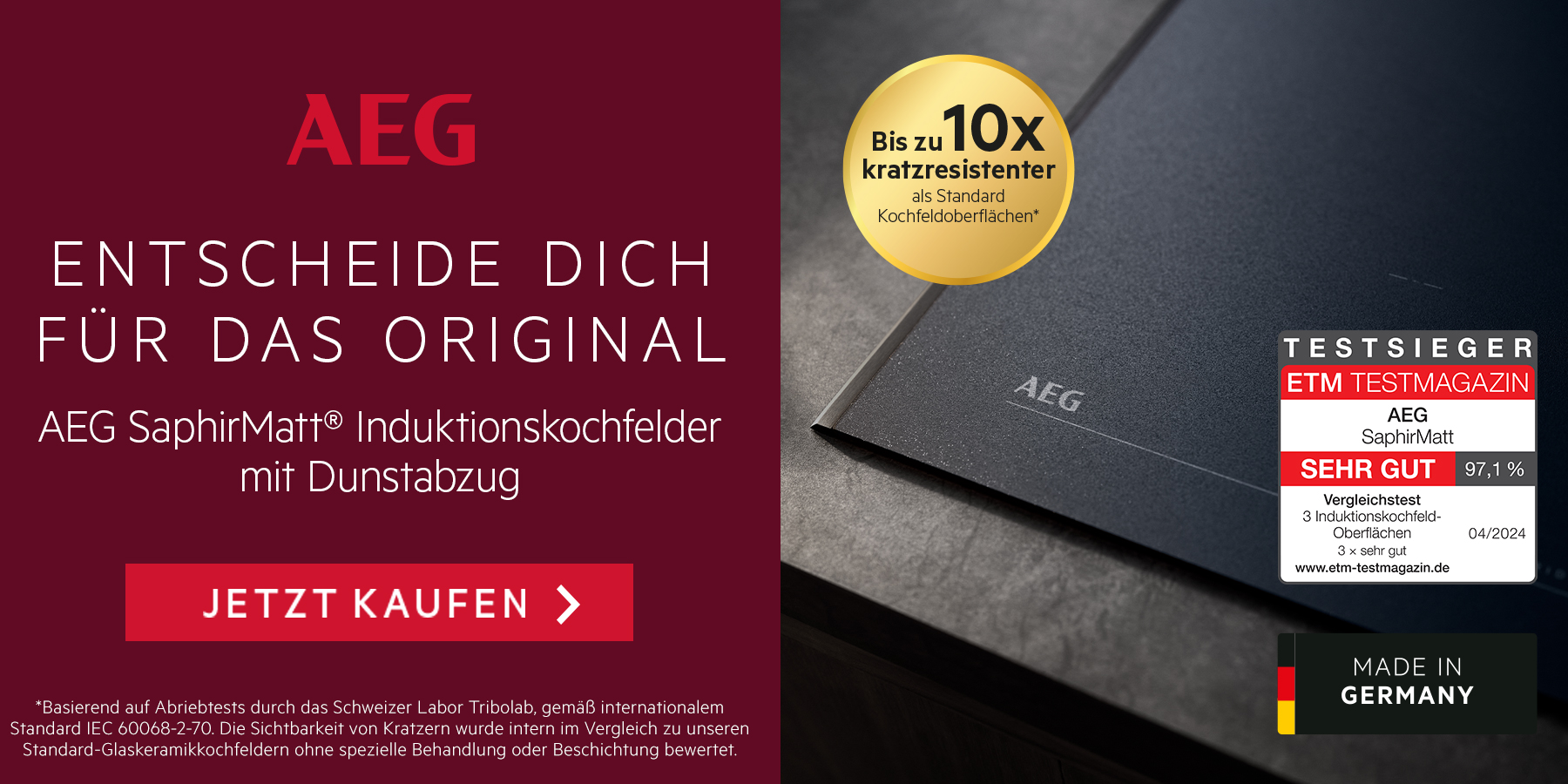 AEG - SaphirMatt: Bis zu 10x kratzresistenter 