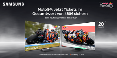 Samsung TV kaufen & MotoGP Spielberg Tickets sichern