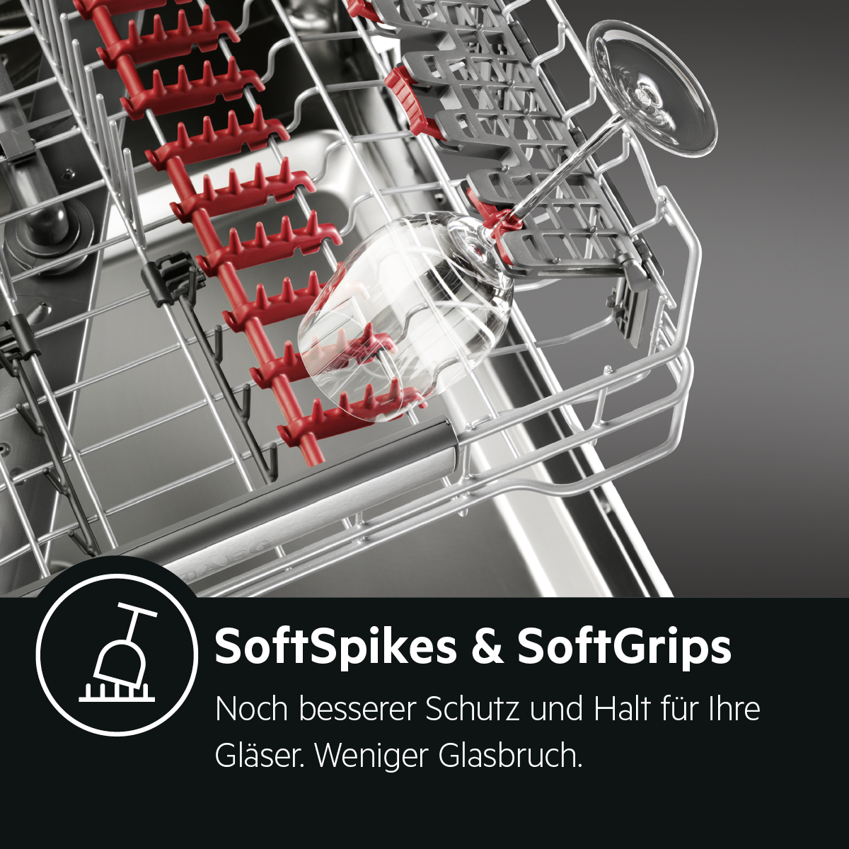 SoftSpikes & SoftGrips. Noch besserer Schutz und Halt f&uuml;r Ihre Gl&auml;ser. Weniger Glasbruch.